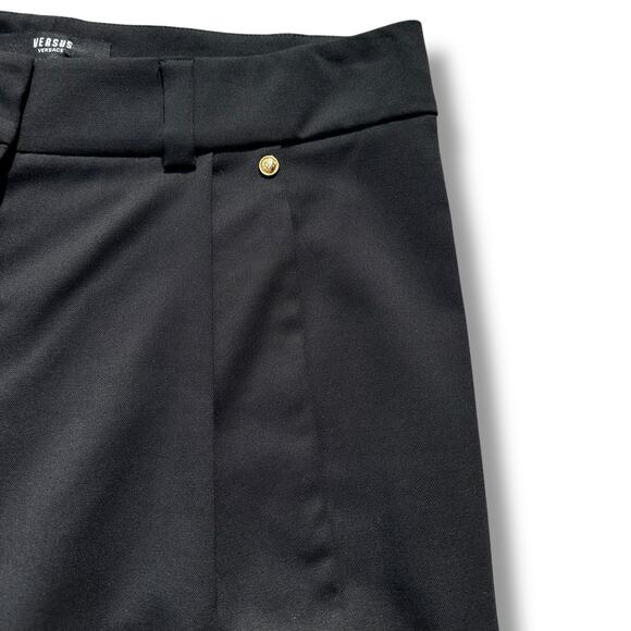 Versace Versus Shorts Tessuto Bermuda Womens 30" Black Pleated Wool Luxury Italy - Picture 8 of 16